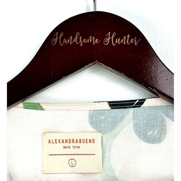 Alexandra Bueno Manglar Rebecca Shirt Women Sz L Pink Black Puff Sleeve Wrap Top - Picture 10 of 12